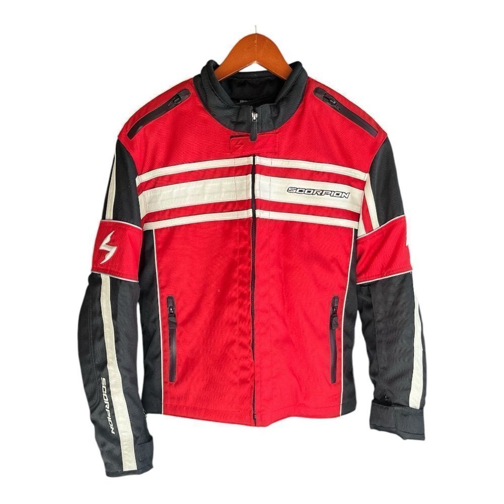 Men's Red and Black Motorcycle Jacket
